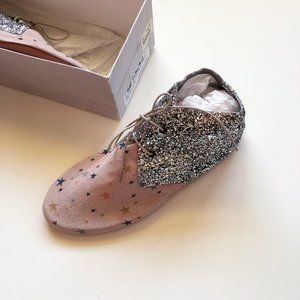 Anniel Soft Ankle Glitter Suede Booties, EU 38